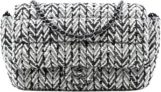 Chanel Pre-owned Classic Flap Schoudertas - Dames - Vintage Schoudertas - Grijs - ONE Size - Leer - Vintage