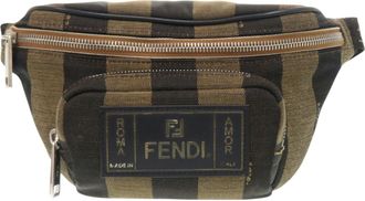 Fendi Brown Canvas Sling Bag (Pre-Owned)