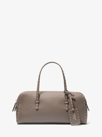 Michael Kors Roberta Hand-Stitched Pebbled Leather Satchel