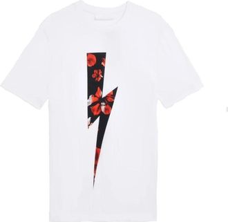 Neil Barrett Gedrukt Logo Wit T-Shirt Slim Fit - Heren - T-shirts - Wit - M - Katoen - Tops