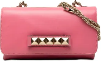 Valentino Pre-owned Valentino Leather Rockstud Va Va Voom Clutch on Chain Ladies NRPFL3SRXMUMAAZ5