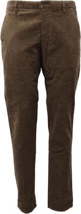Dondup Donkergroene Corduroy Katoenen Broek - Heren - Chinos - Groen - W31 - Katoen - Broeken