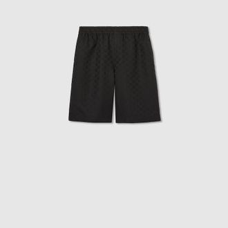 Gucci GG Canvas Linen Blend Shorts, Size 42, Black, Ready-to-wear
