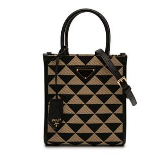 Prada Pre-owned Prada Mini Embroidered Jacquard Symbole Triangolo Satchel Unisex PVFE3Z6XSIYPIVKE
