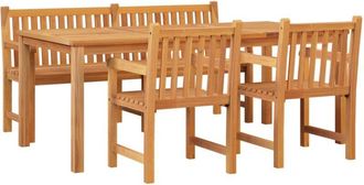 vidaXL Juego De Comedor Para Jard&iacute;n 4 Piezas Madera Maciza De Teca Vidaxl
