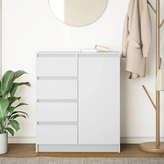 Berkfield Home Sideboard with Drawers White 71x35x84 cm Engineered Wood | Size: 71 x 35 x 84 cm