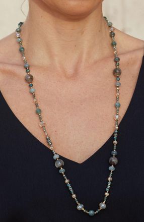 Savvy Cie Jewels 32 JADE-GREEN QUARTZ GEMSTONE NECKLACE