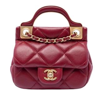 Chanel Pre-owned Quilted Mini Satchel - Dames - Pre-owned - Rood - Maat: ONE Size Leer