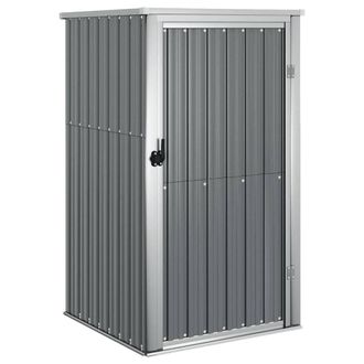 Berkfield Home Garden Tool Shed Grey 88x89x161 cm Galvanised Steel | Size: 88 x 89 x 161 cm