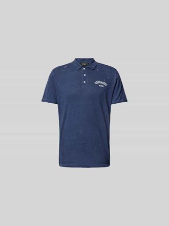 Dsquared2 Poloshirt in melierter Optik in Dunkelblau, Gr&ouml;&szlig;e XXL