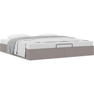 vidaXL Estructura De Cama Otomana Sin Colch&oacute;n Tela Gris Topo 200x200cm Vidaxl