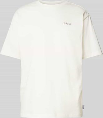 Mazine T-Shirt mit Label-Stitching in Offwhite, Gr&ouml;&szlig;e L