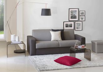 Dmora Sof&aacute; Fijo Marzia, Gran Sof&aacute; De 2 Plazas, 100% Made In Italy, Sof&aacute; Sala De Estar, En Tela Acolchada, Con Reposabrazos Delgados, Cm 180x95h90, Gris Y An