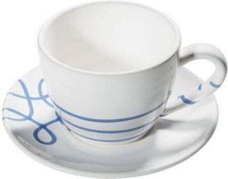 Gmundner Keramik Gmundner Pur tazza da t&egrave; Maxima blu fiammato con piattino