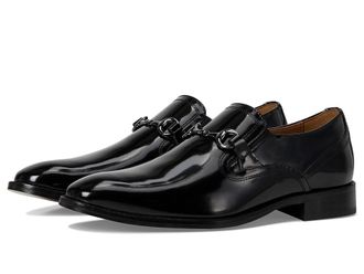 Johnston & Murphy Richland Plain Toe Bit Loafers Mens Shoes Black Brush-Off Leather : 11.5 M (D)