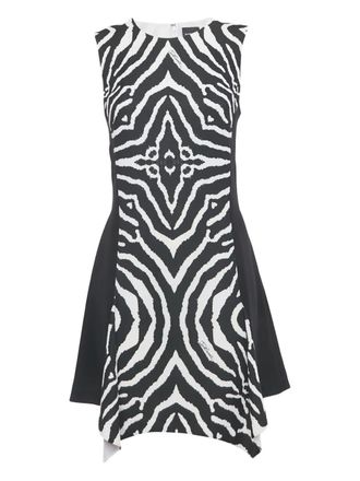 Cavalli animal-print asymmetrical mini dress - Black