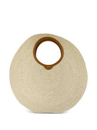 Cult Gaia Amun circular-handle raffia tote bag - Neutrals