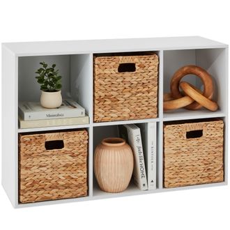 Best Choice Products 6-Cube Bookshelf, 11in Display Storage System, Organizer w/ Removable Back Panels