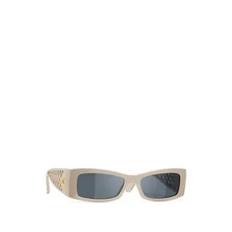 Chanel Rectangle Sunglasses - female - Chanel - Sunglasses - White - 54 MM - Accessories