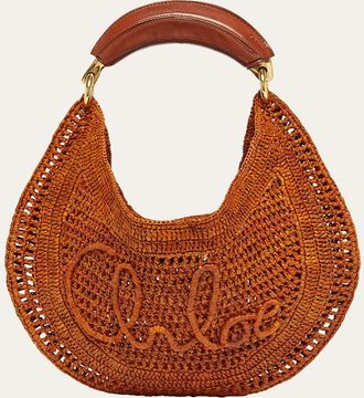 Chlo&eacute; Summer Banana Top-Handle Bag in Crochet Fabric