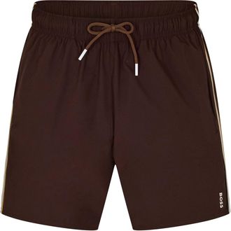 HUGO BOSS Heren Iconic Logo Zwemshort (Donkerbruin)