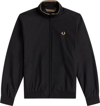 Fred Perry Sportieve Nylon Jas met Gestreepte Zoom - Heren - Zomerjassen - Zwart - M - Nylon - Jassen