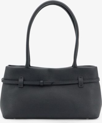 Manu Atelier Womens Shoulder Bag Le Cambon East West Leather Black