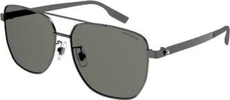 Montblanc MB0184SK002 Square Sunglasses - Gray