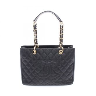 Chanel Black Grained Calfskin Handbag Tote Bag (Pre-Owned)