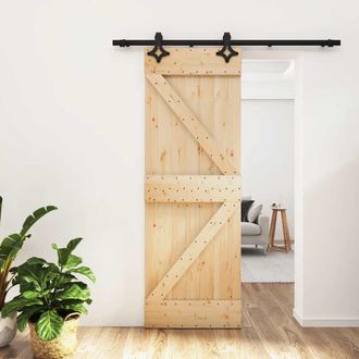 vidaXL Vidaxl - Puerta Corredera Con Herrajes Madera Maciza De Pino 70x210 Cm