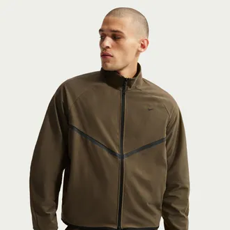 Nike Mens Nike Sportswear Tech Dri-FIT Shori Knit Track Jacket in Brown | IM1335-212