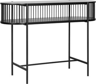 Beliani Beliani - Modern Console Table 1 Shelf Slatted Back 120 x 42 cm Black Birson