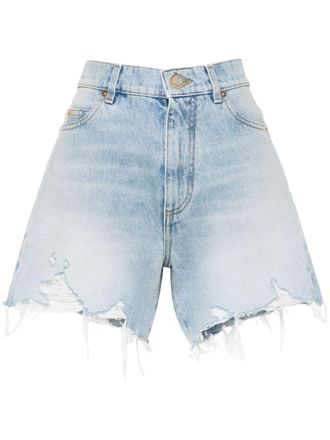 Balmain High waist spijkershorts - Blauw