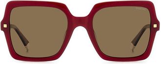 Polaroid PLD 4165/S/X Polarized LHF/SP Womens Sunglasses Burgundy Size 55