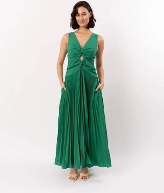 SIMKHAI Vivianne Cotton Midi Dress In Kelly