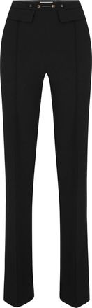 Elisabetta Franchi Tailored Wide-Leg Trousers with High Waist and Belt Detail