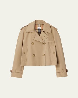 Burberry Haltye Cropped Gabardine Trench Jacket