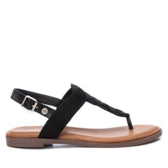 Xti Womens Braided Strap Thong Flat Sandals In Black