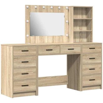 vidaXL Mesa De Tocador Con Caj&oacute;n 3 Pcs Marr&oacute;n 40 X 41 X 135 Cm Vidaxl