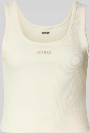 Guess Slim Fit Top mit Logo-Stitching Modell Circe in Weiss, Gr&ouml;&szlig;e XL