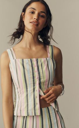 Maeve Cotton Sleeveless Crop Top