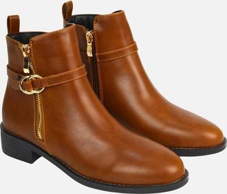 XY London Womens XY London Womens/Ladies Lorna Buckle Detail Ankle Boots - Brown - Size: 5