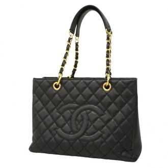 Chanel Black Grained Calfskin Tote Bag (Pre-Owned)