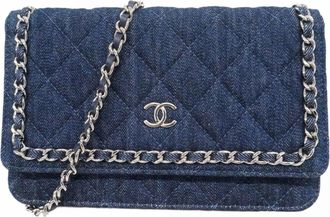Chanel Blue Denim Chain/Shoulder Wallet (Pre-Owned)