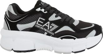 Emporio Armani Zwarte Sneaker Schoenen - Heren - Sneakers - Veelkleurig - 44 EU - Polyester - Schoenen