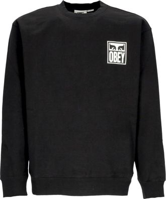 Obey Zwarte Eyes Icon Crewneck Sweatshirt - Heren - Sweatshirts - Zwart - XL - Katoen - Hoodies & sweatvesten