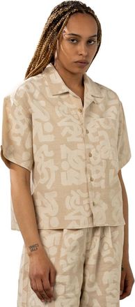 Element Kurzarmshirt ELEMENT Hang Out, Damen, Gr. S, beige (stamp beige), Obermaterial: 100% Viskose;, Shirts Kurzarmshirt