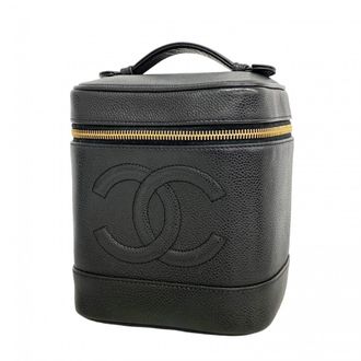 Chanel Black Grained Calfskin Vanity Bag (Pre-Owned)