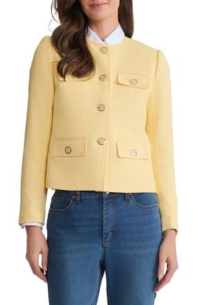 Jones New York Flap Pocket Crop Jacket in Cornsilk at Nordstrom, Size Large