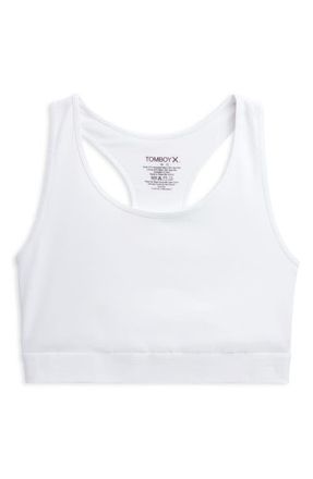TomboyX Racerback Compression Top in White at Nordstrom, Size X-Small